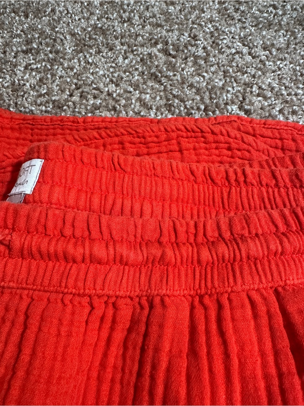 LOFT Red Waffle Drawstring Shorts - Picture 10 of 10